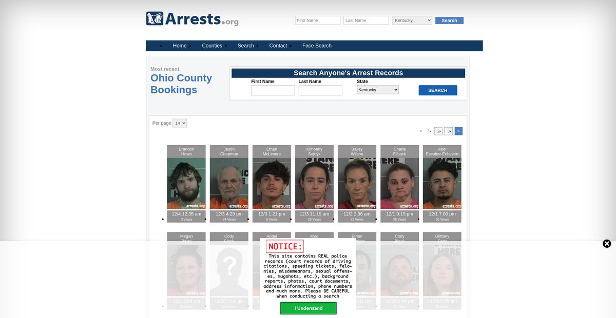Preview of kentucky.arrests.org
