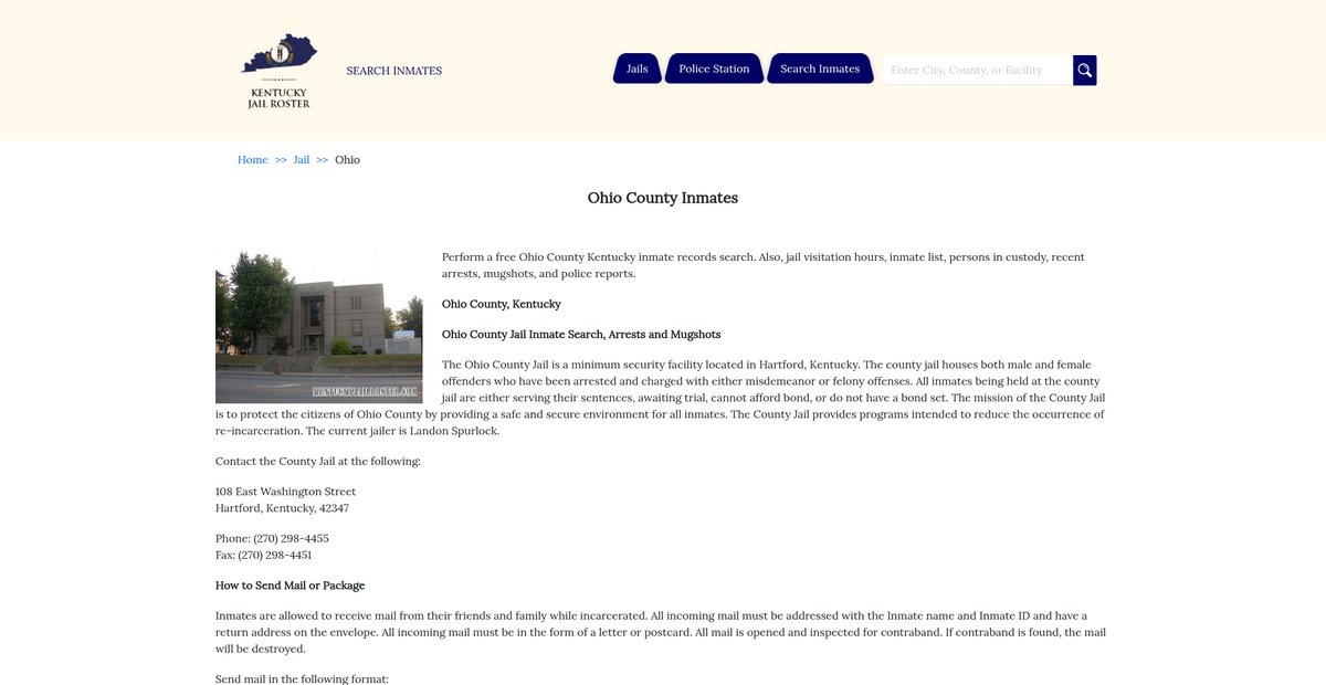 Preview of kentuckyjailroster.com