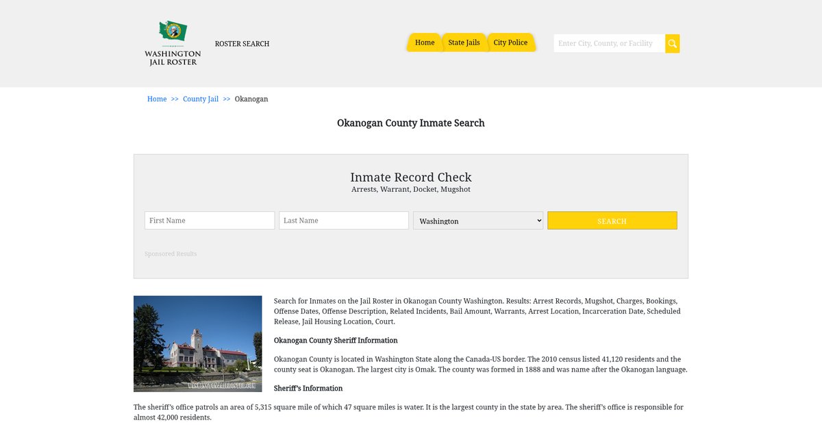 Preview of washingtonjailroster.com