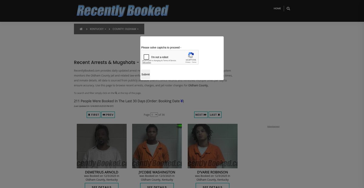 Preview of recentlybooked.com