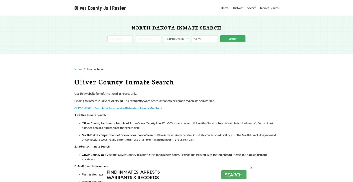 Preview of olivercountyjail.org