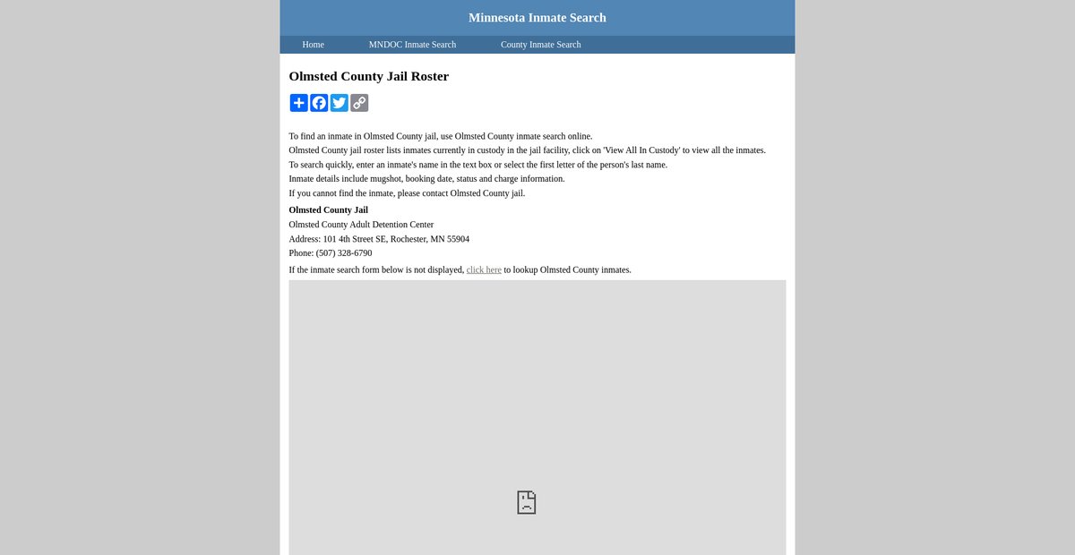 Preview of inmatesearchminnesota.org