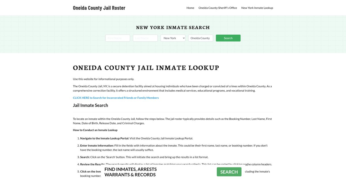 Preview of oneidacountyjail.org