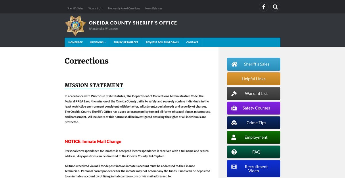 Preview of oneidasheriff.org