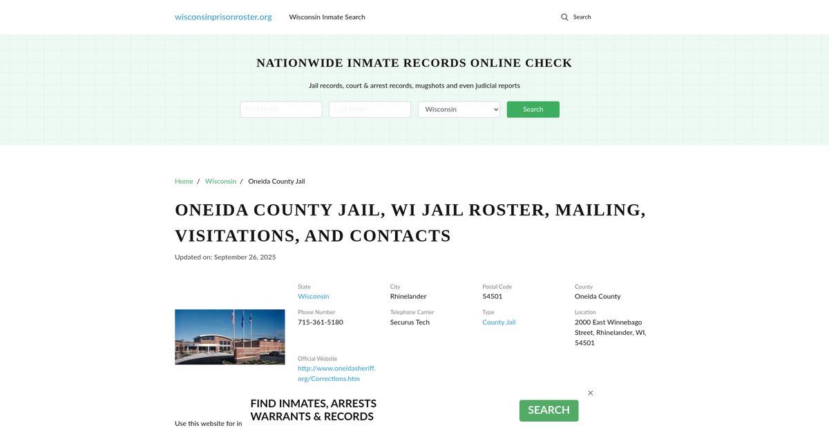 Preview of wisconsinprisonroster.org