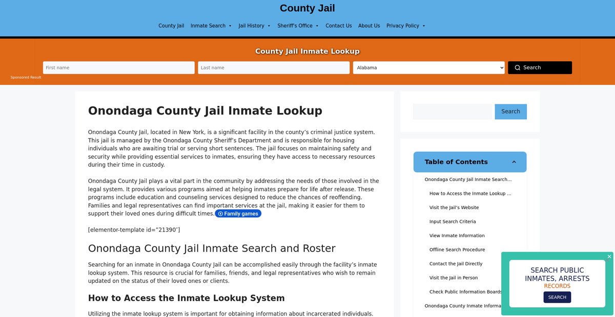 Preview of onondaga.countyjail.org