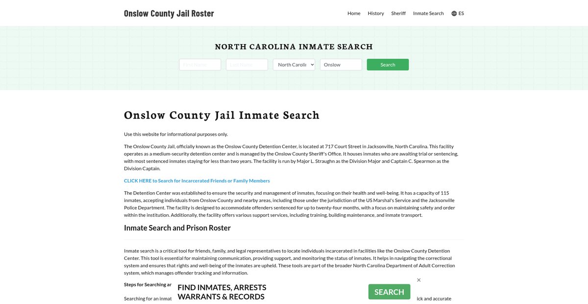 Preview of onslowcountyjail.org