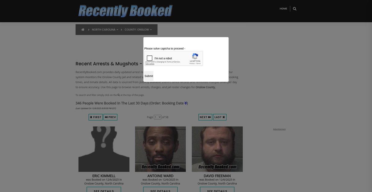 Preview of recentlybooked.com
