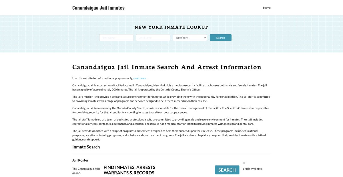 Preview of canandaiguaarrests.org
