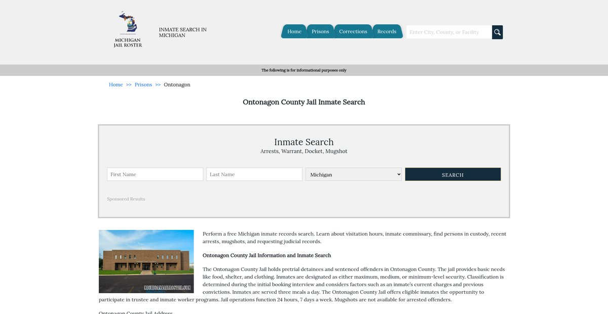 Preview of michiganjailroster.com