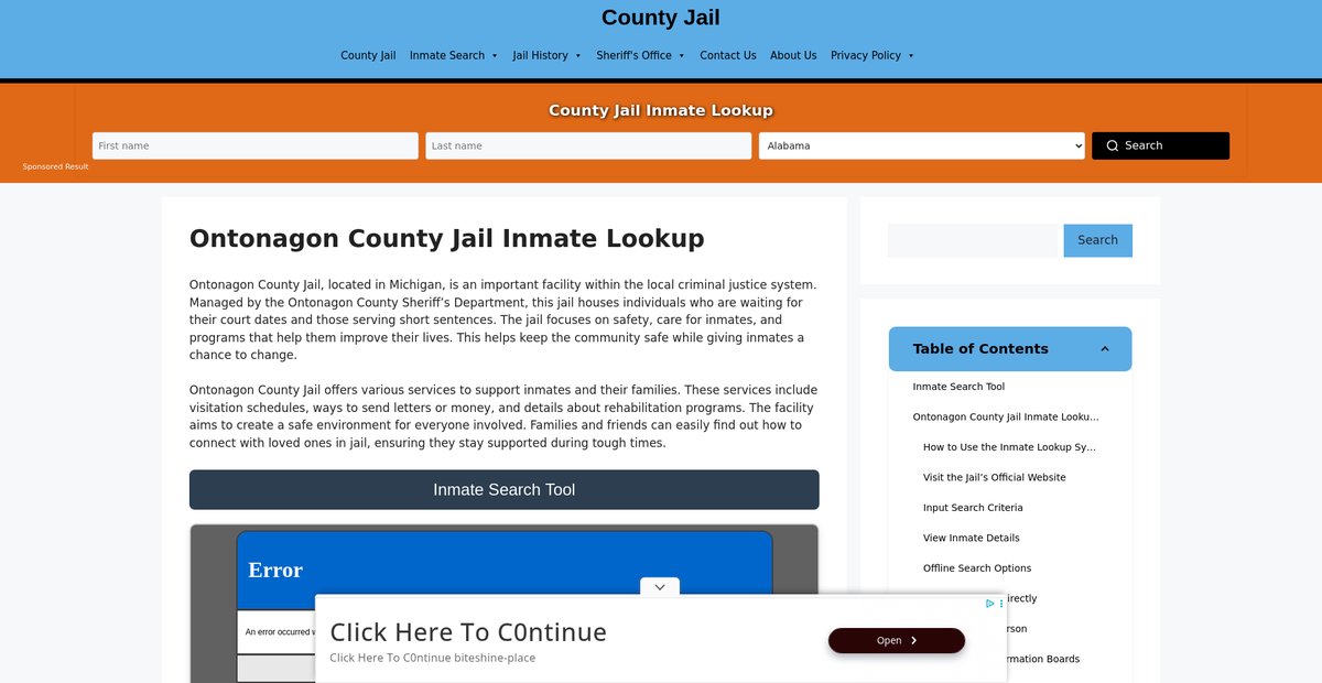 Preview of ontonagon.countyjail.org