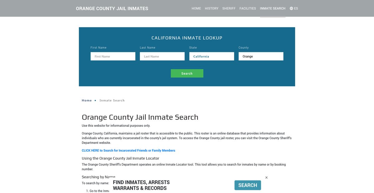 Preview of orangejailroster.org