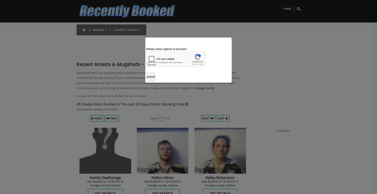 Preview of recentlybooked.com