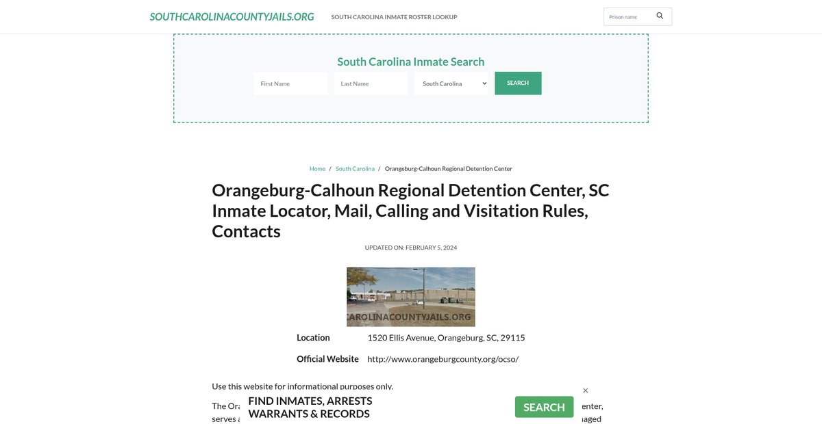 Preview of southcarolinacountyjails.org