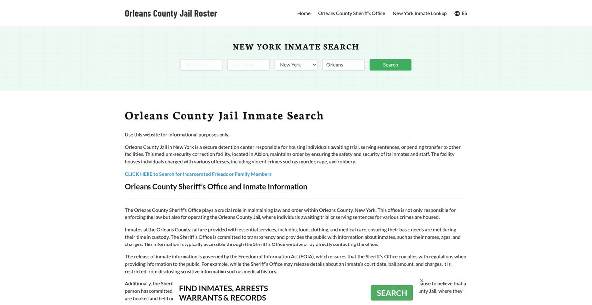 Preview of orleanscountyjail.org