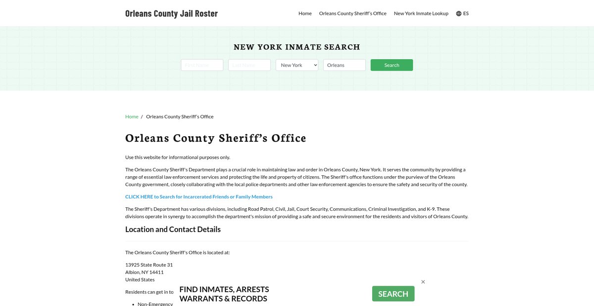 Preview of orleanscountyjail.org