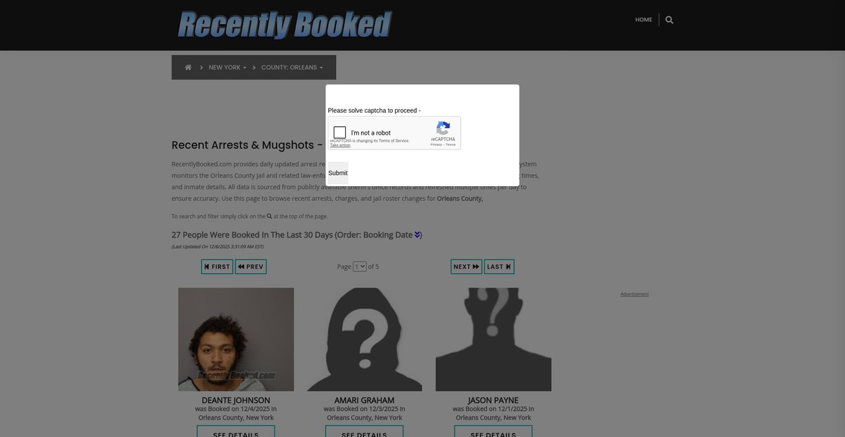 Preview of recentlybooked.com
