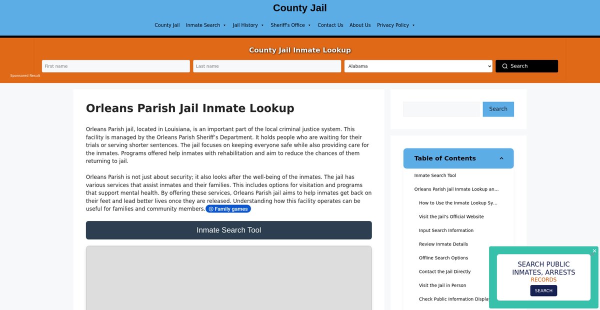 Preview of orleans-parish.countyjail.org