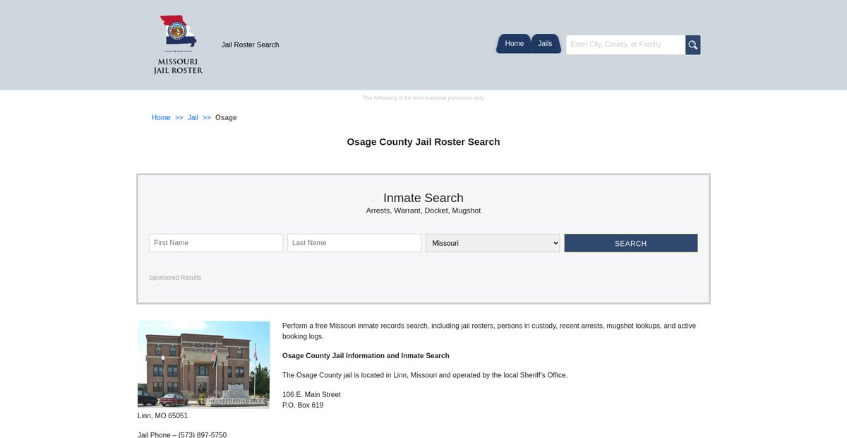 Preview of missourijailroster.com