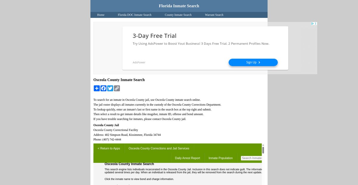 Preview of inmatesearchflorida.org