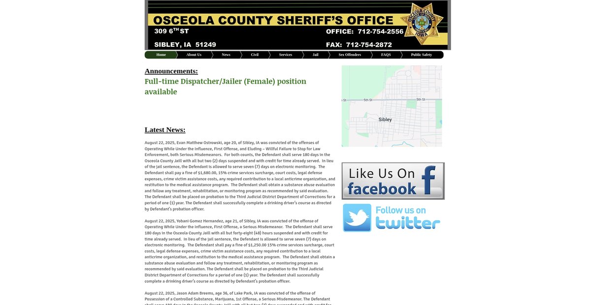Preview of sheriffosceolacounty.org