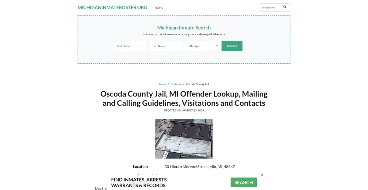 Preview of michiganinmateroster.org