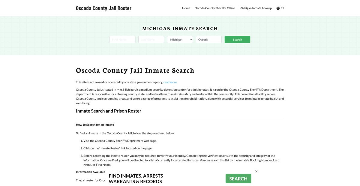 Preview of oscodacountyjail.org