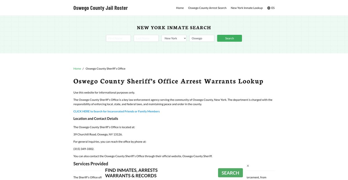 Preview of oswegocountyjail.org