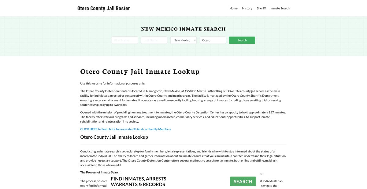 Preview of oterocountyjail.org