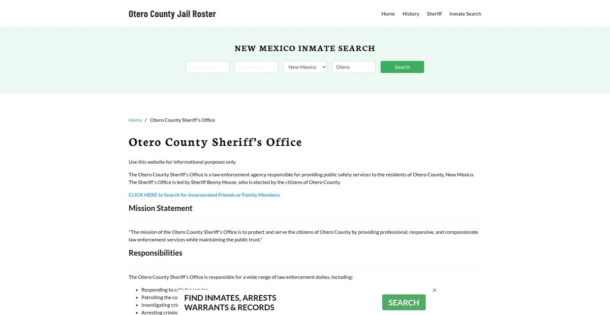 Preview of oterocountyjail.org