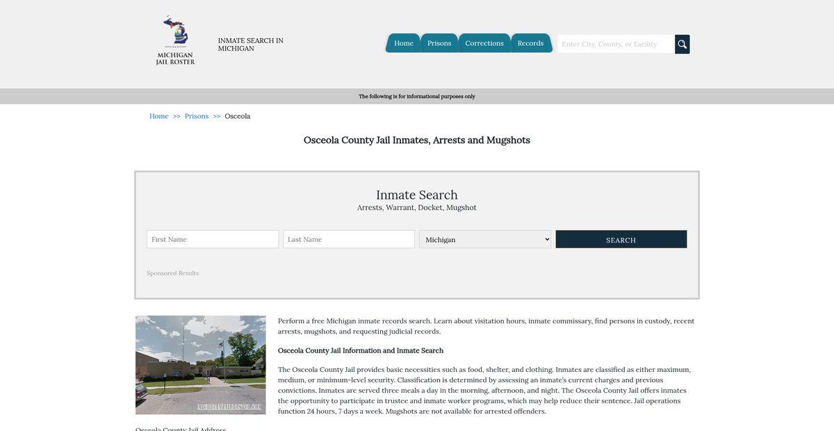 Preview of michiganjailroster.com