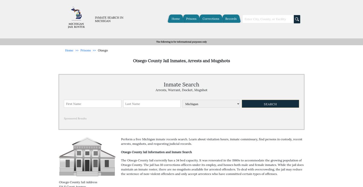 Preview of michiganjailroster.com