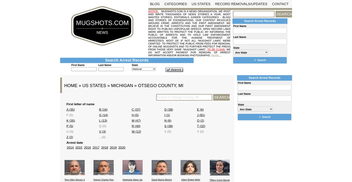 Preview of mugshots.com