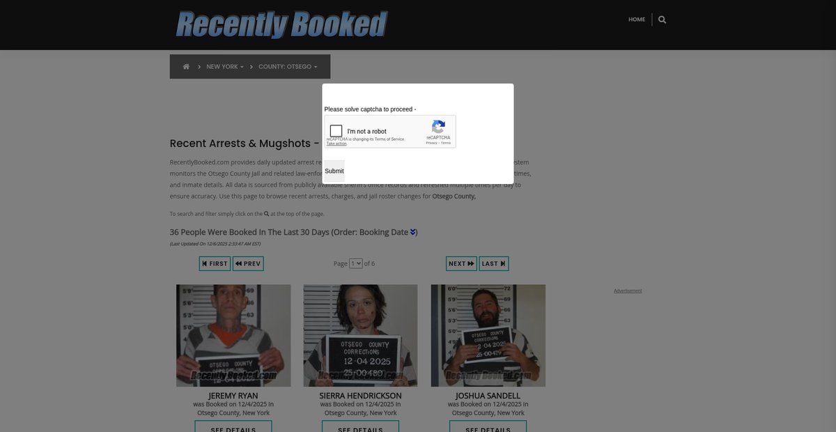 Preview of recentlybooked.com