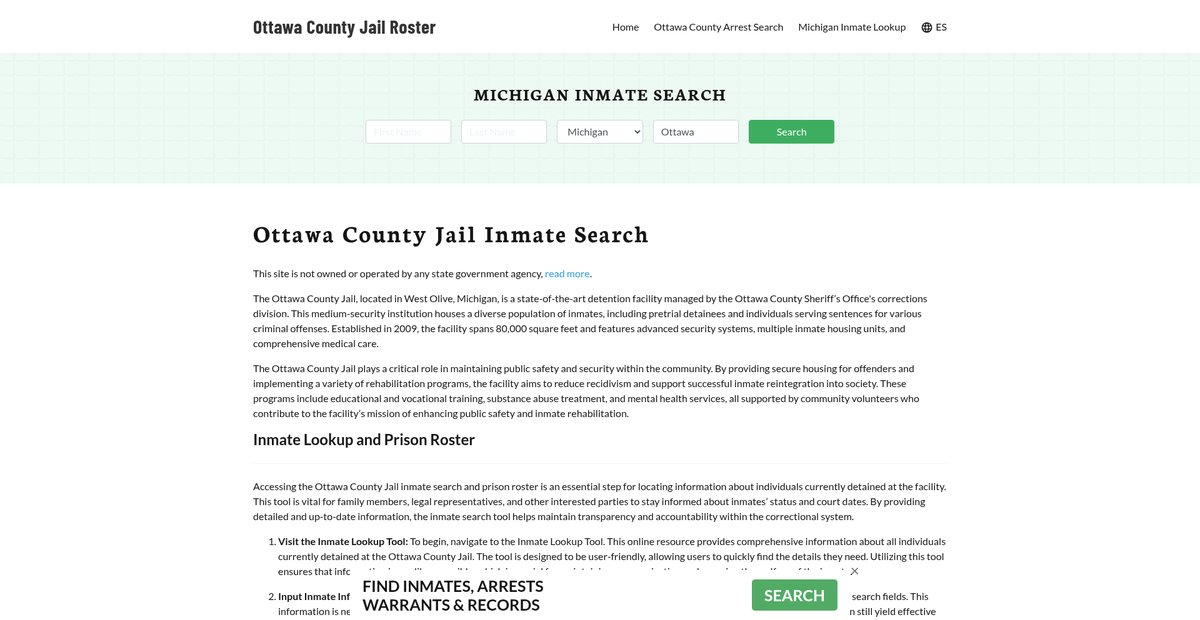 Preview of ottawacountyjail.org