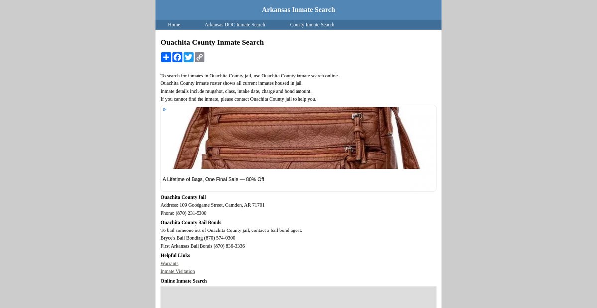 Preview of inmatesearcharkansas.org