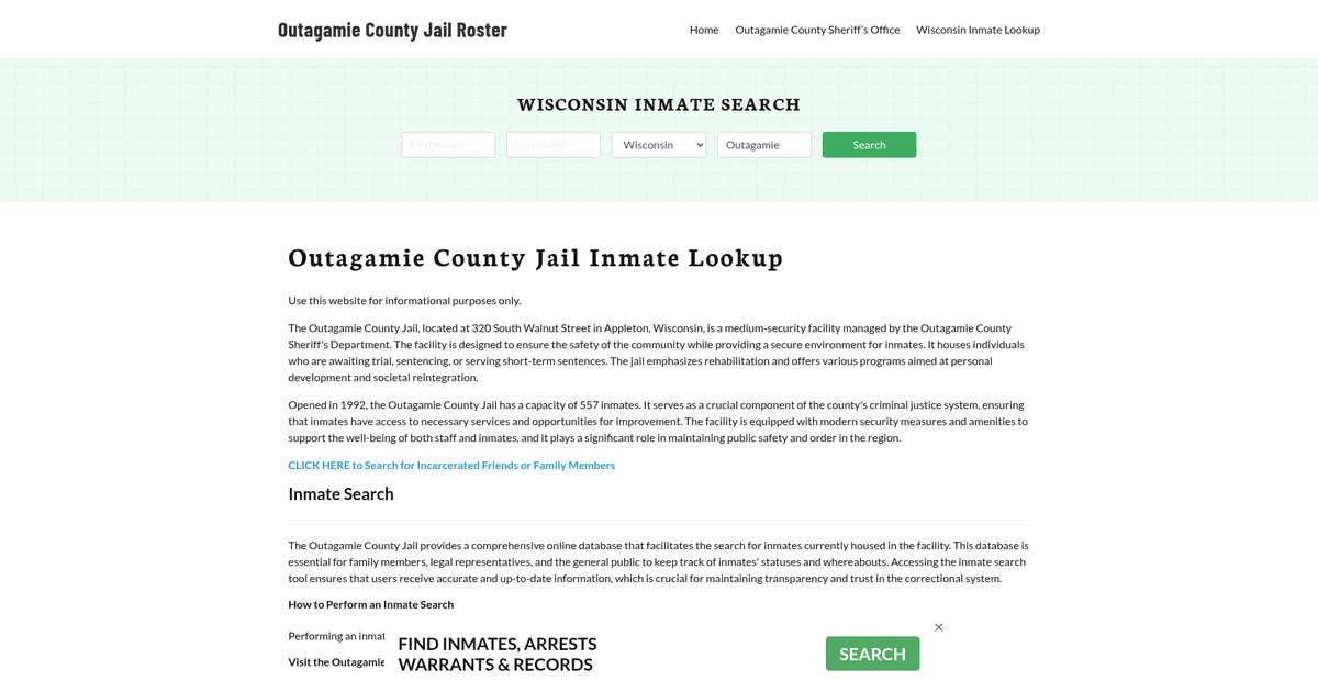 Preview of outagamiecountyjail.org