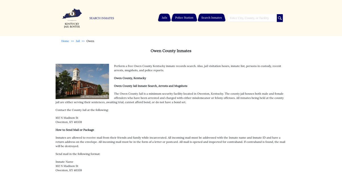 Preview of kentuckyjailroster.com