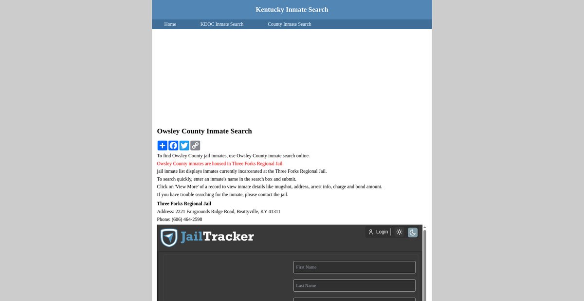 Preview of inmatesearchkentucky.org