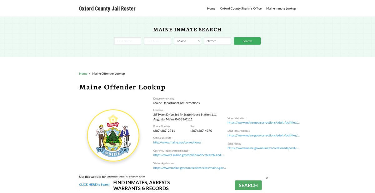 Preview of oxfordcountyjail.org