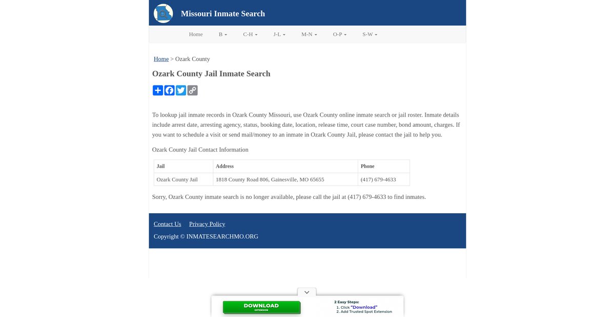 Preview of inmatesearchmo.org