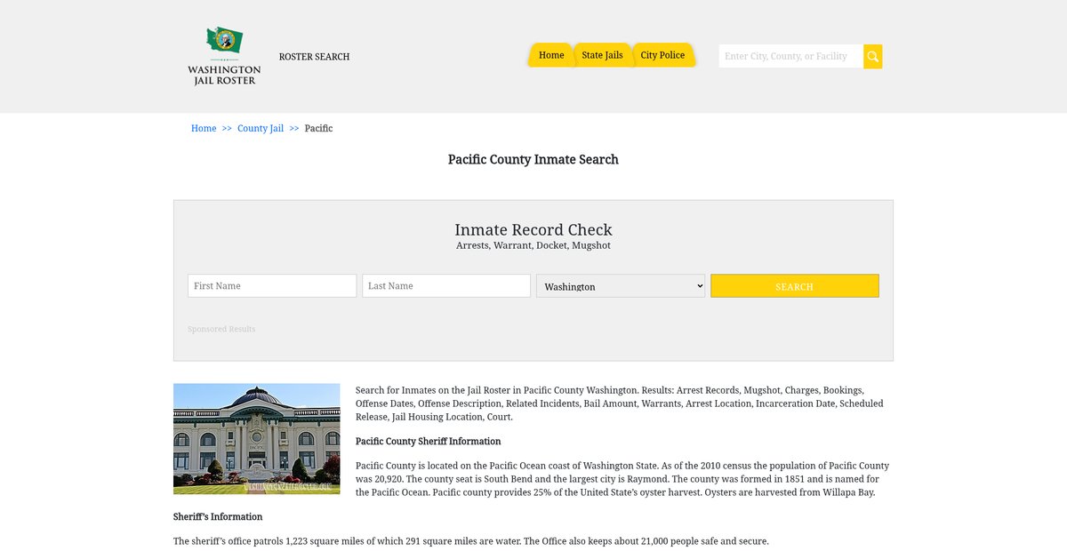 Preview of washingtonjailroster.com
