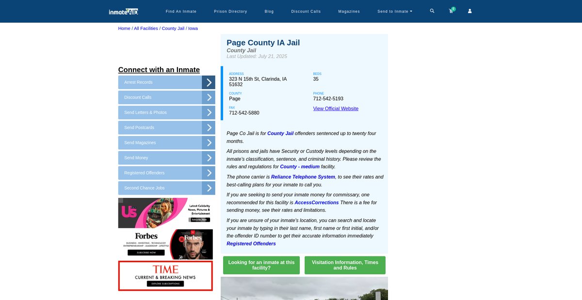 Preview of inmateaid.com