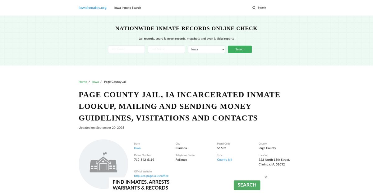 Preview of iowainmates.org