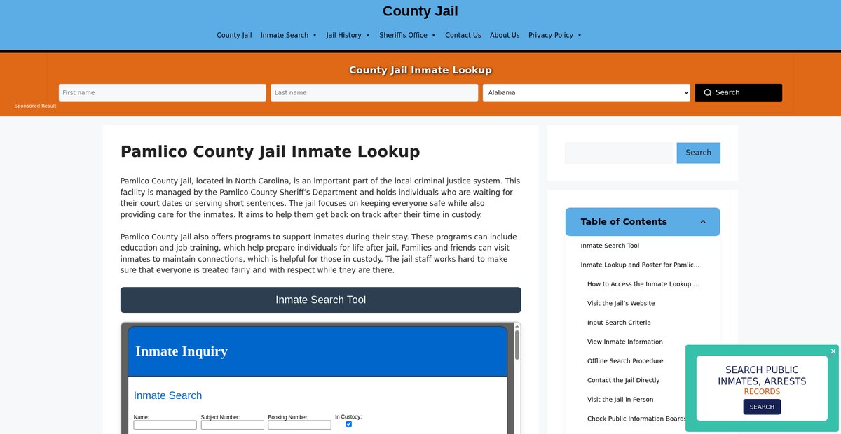 Preview of pamlico.countyjail.org