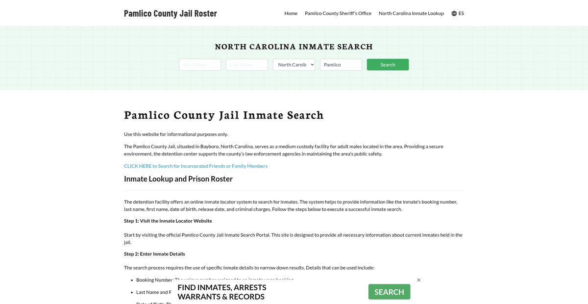 Preview of pamlicocountyjail.org
