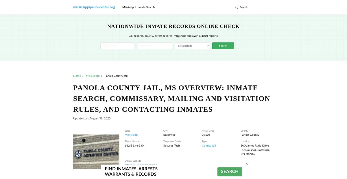 Preview of mississippiprisonroster.org