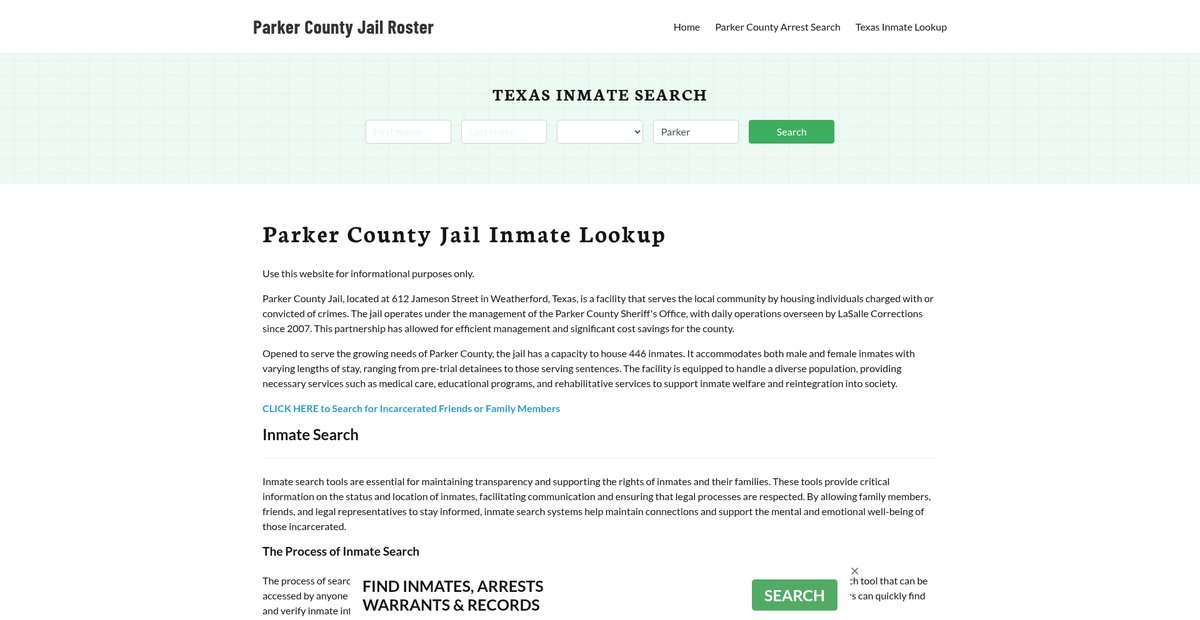 Preview of parkercountyjail.org