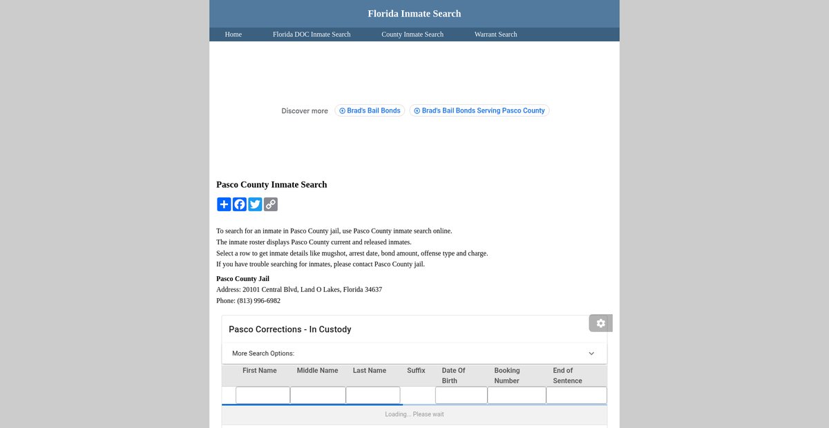 Preview of inmatesearchflorida.org