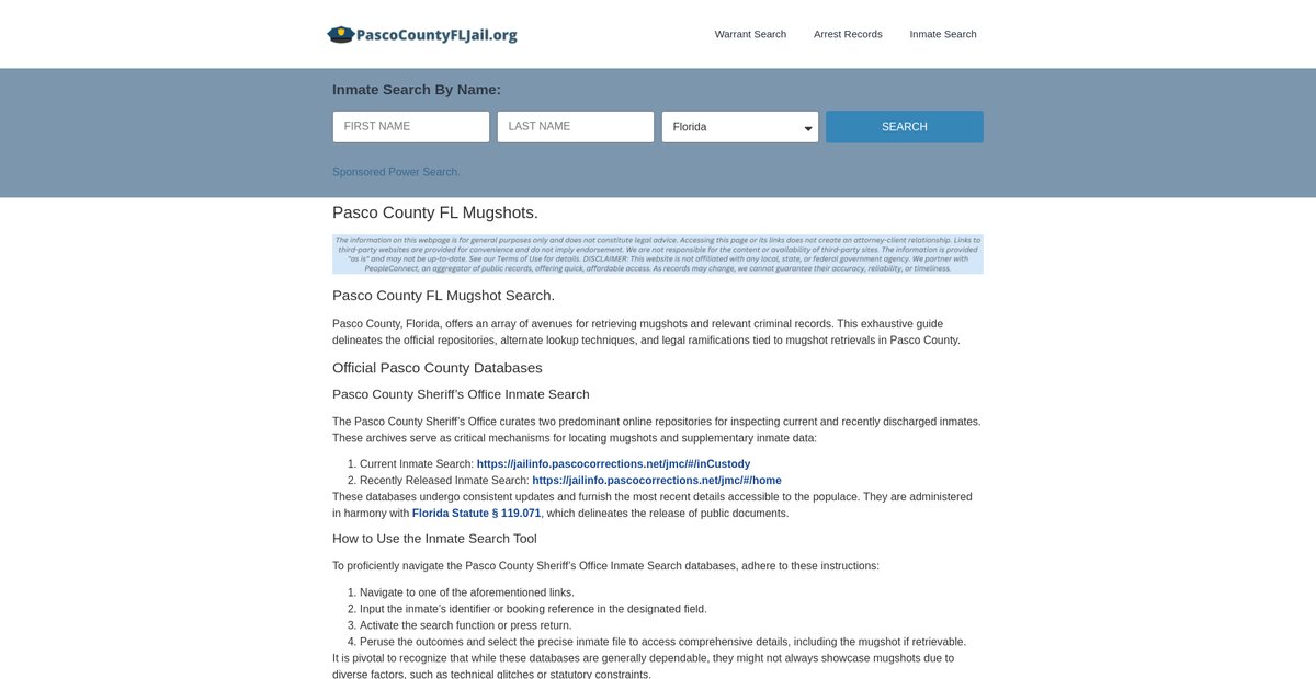 Preview of pascocountyfljail.org